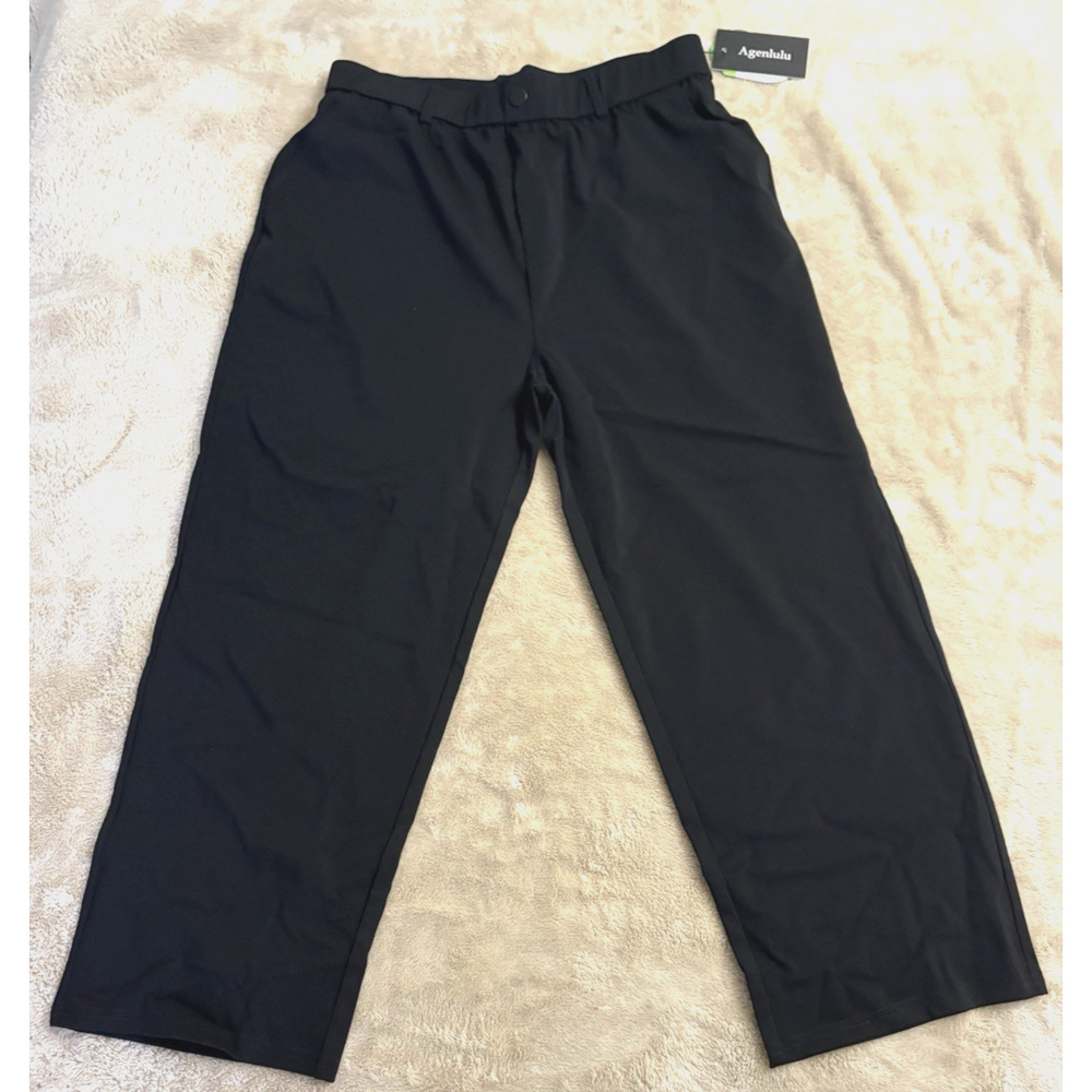Agenlulu Pant Women Size XL Black Two Packets Elastic Waist Pull On Office Work